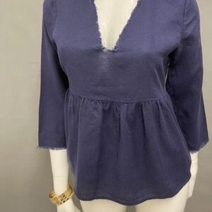 Dark Blue Babydoll Blouse By Tavik
